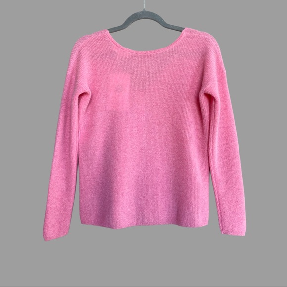 SEZANE NWT Rose Pink Alpaca Mohair Wool Reversible V Neck Barry Cardigan Sweater - Picture 6 of 16